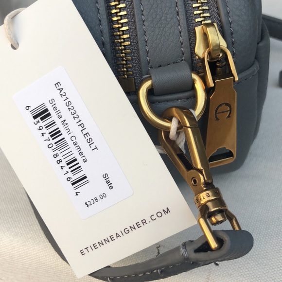 ETIENNE AIGNER Stella mini camera crossbody GRAY genuine leather - Picture 10 of 16